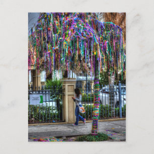 Carte postale Mardi Gras Bead Tree