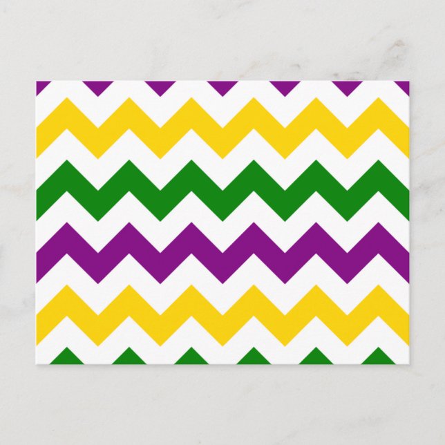 Carte Postale Mardi Gras Chevron Motif (Devant)