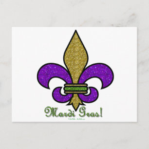 Carte Postale Mardi Gras Fleur De Lis Coloré