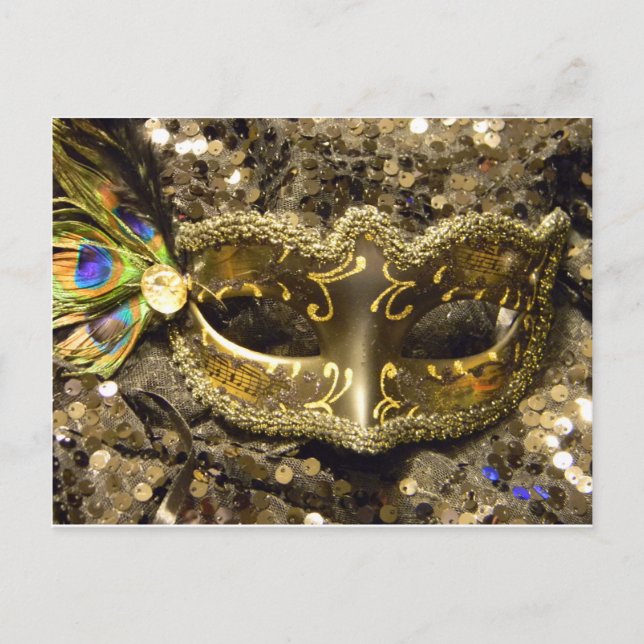CARTE POSTALE MARDI GRAS GOLD (Devant)