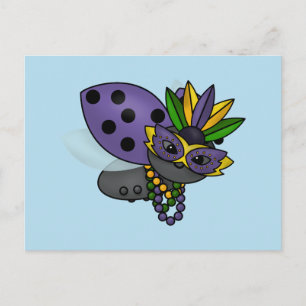 Carte Postale Mardi Gras Ladybug