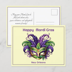 Carte Postale 💚 💜 💛 Mardi Gras Magie