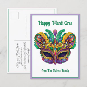 Carte Postale 💚💜💛 Mardi Gras Mémo de Magie de Mardi Gras