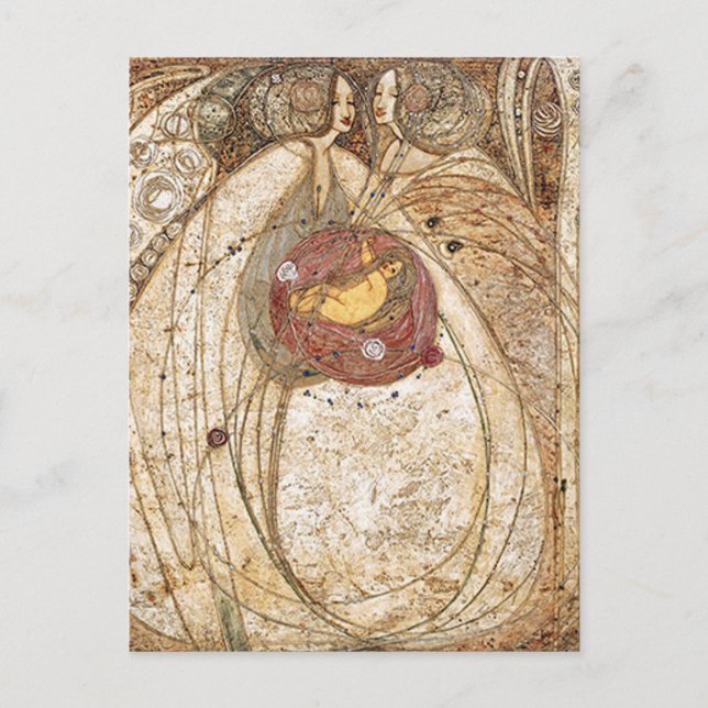 Carte Postale Margaret MacDonald Mackintosh Coeur du Rose (Devant)