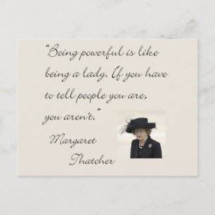 Carte Postale Margaret Thatcher Cite "Être puissant..."