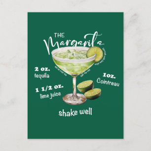 Carte Postale Margarita Cocktail Recette Bar Art