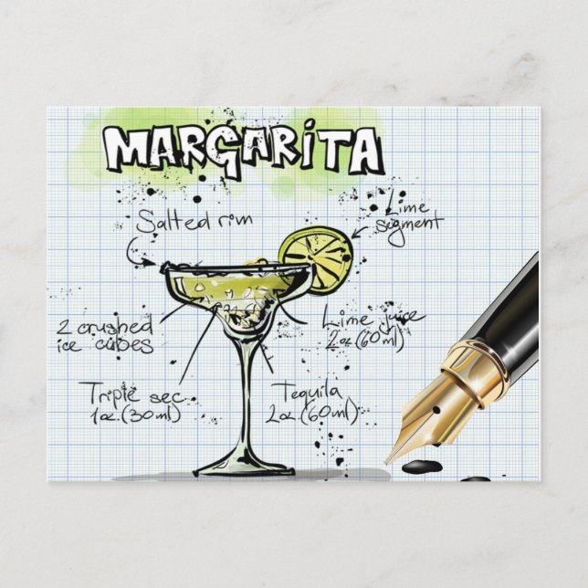 Carte Postale Margarita Drink - Cocktail Cadeau (Devant)