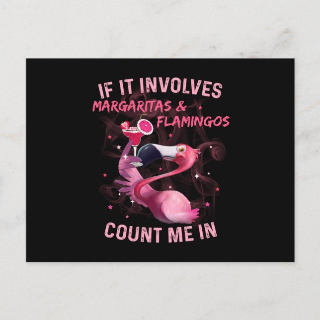 Carte Postale Margaritas & Flamants (Devant)