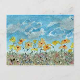 Carte Postale Marguerites et nuages