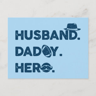 Carte Postale Mari. Papa. Hero. Graphique rétro