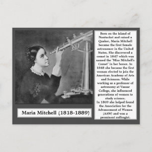 Carte Postale Maria Mitchell Scientifique Astronome Suffragiste