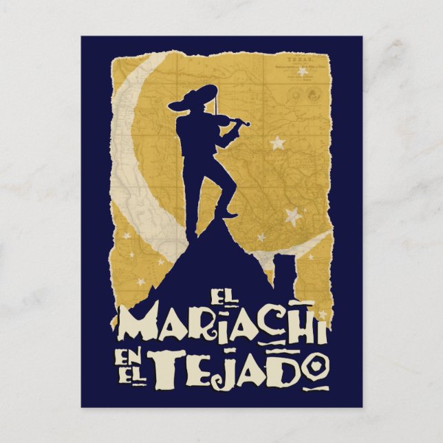 Carte Postale Mariachi sur le toit (Devant)