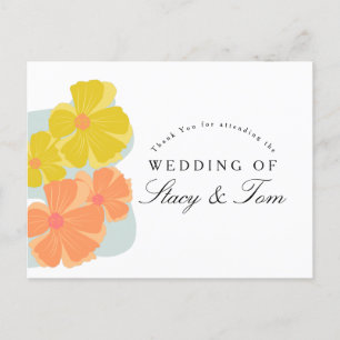 Carte Postale Mariage à la main pour le cosmos à fleurs printani