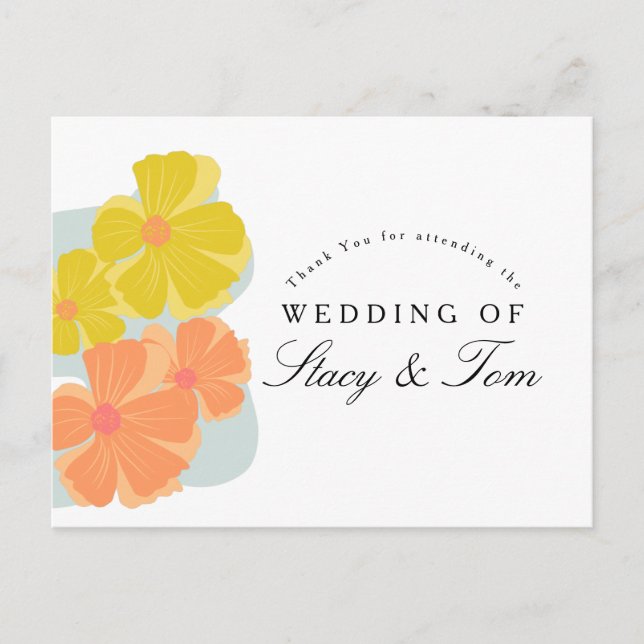 Carte Postale Mariage à la main pour le cosmos à fleurs printani (Devant)