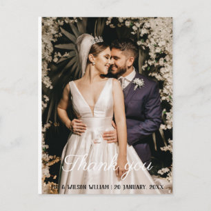 Carte Postale Mariage à poster rose merci merveilleux