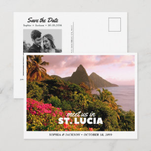 Carte Postale Mariage à Sainte-Lucie Enregistrer la date de voya