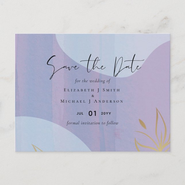 Carte Postale Mariage Abstrait moderne scandinave japonais (Devant)