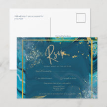 Mariage Abstrait Peacock Blue Gold