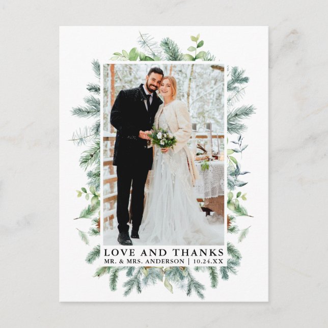 Carte Postale Mariage Amour et Remerciements à la peinture à l'a (Devant)
