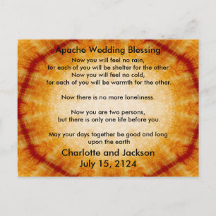Carte Postale Mariage Apache Bénédiction vieux papier
