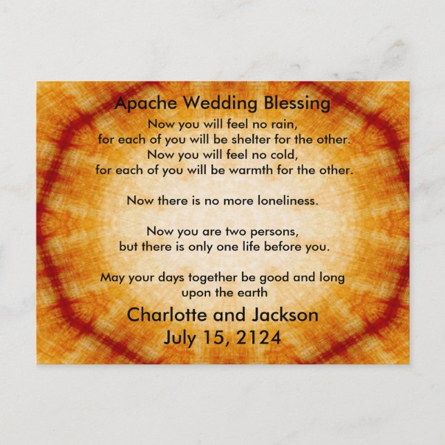 Carte Postale Mariage Apache Bénédiction vieux papier (Devant)