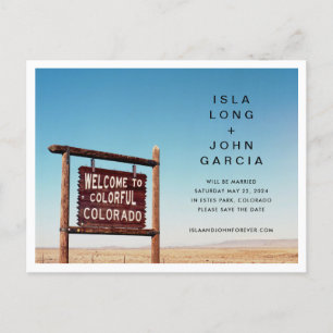 Carte Postale Mariage au Colorado Enregistrer la date