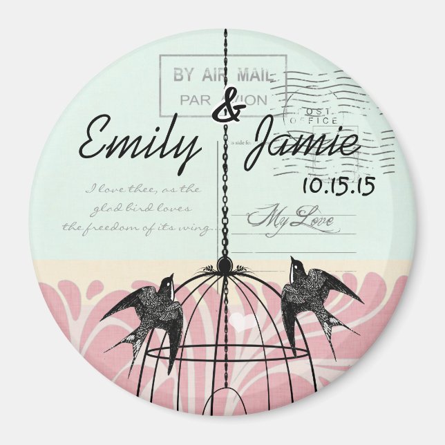 Carte postale Mariage Bird Cage Magnets Arrière -  (Devant)