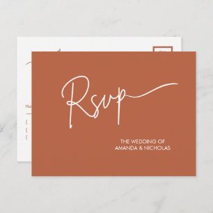 Carte Postale Mariage blanc minimaliste en terre cuite moderne R