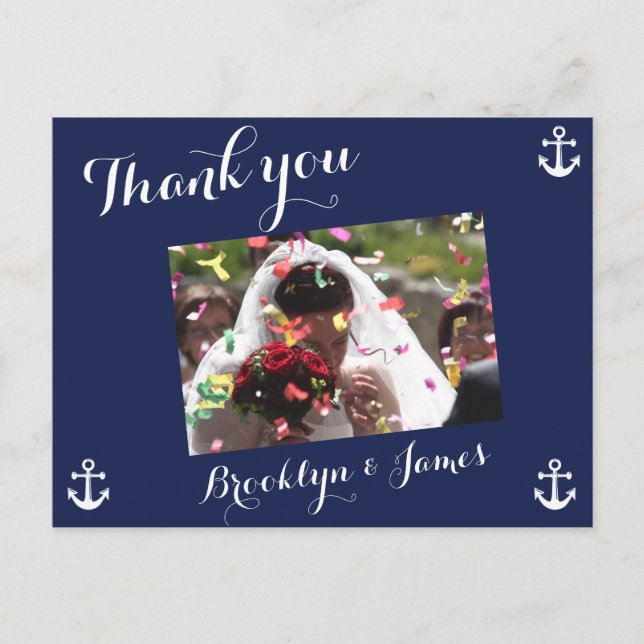 Carte postale Mariage bleu marine (Devant)