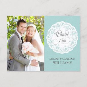 Carte postale Mariage Blue Lace Doily