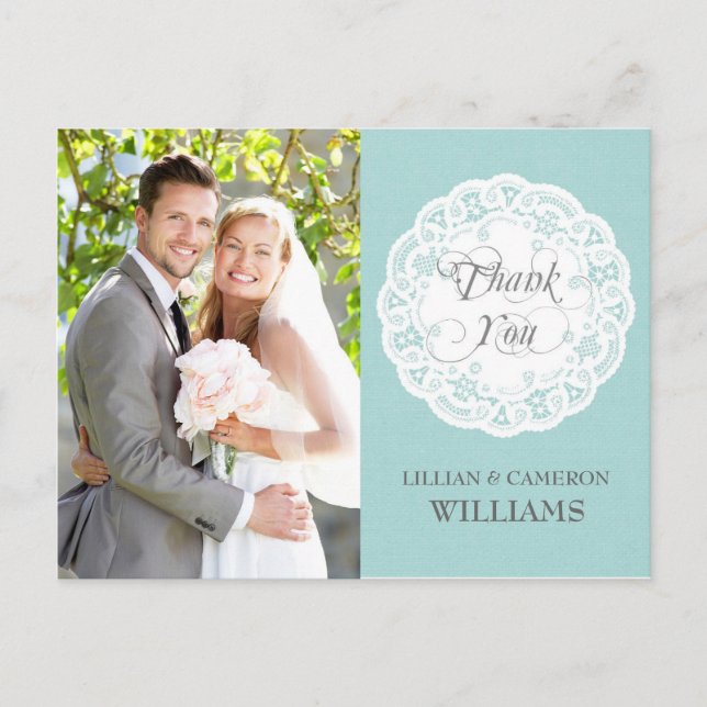 Carte postale Mariage Blue Lace Doily (Devant)