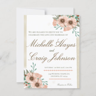 Carte Postale MARIAGE BOHO Peach