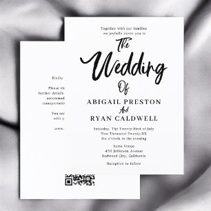 Carte Postale Mariage budget de calligraphie de brosse