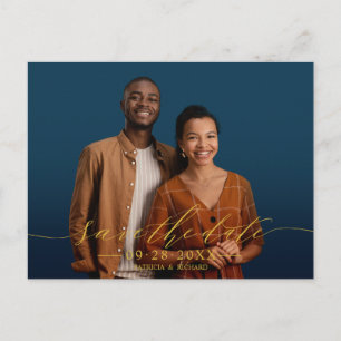 Carte Postale Mariage calligraphié chic, photo d'enregistrement 