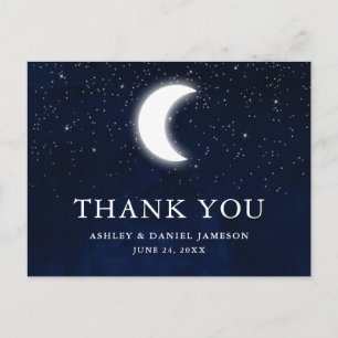 Carte Postale Mariage céleste Sky Moon étoiles Merci