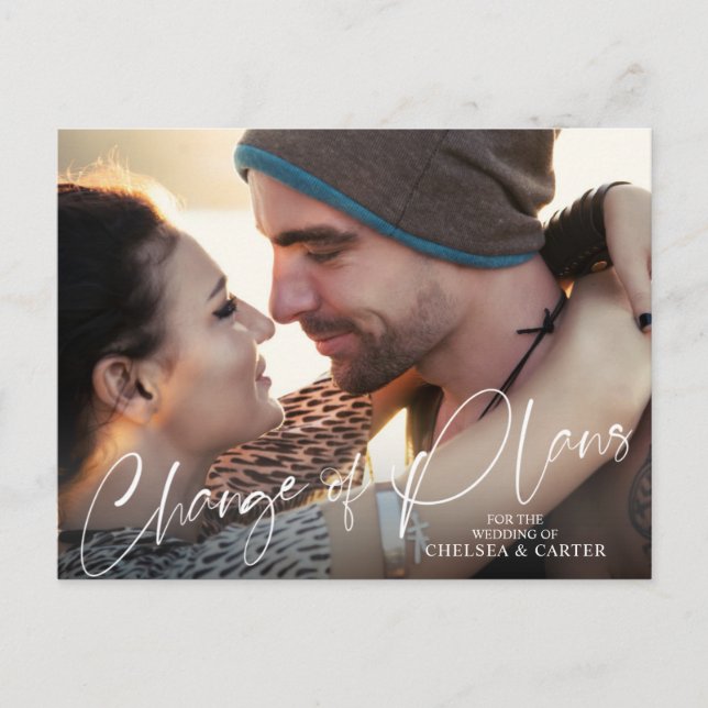 Carte Postale Mariage Changement de plan Version de script (Devant)