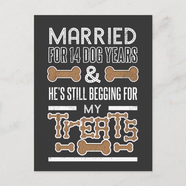 Carte Postale Mariage Chien Années 2e anniversaire Mariage (Devant)