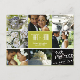 Carte postale mariage Collage Merci - Chartreuse
