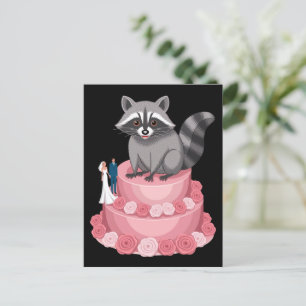 Carte Postale Mariage Crashing Raccoon Feral Felicitations