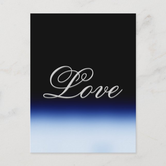 Carte Postale Mariage d'amour noir bleu sophistiqué (Devant)
