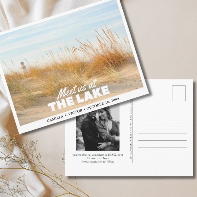 Carte Postale Mariage dans les Grands Lacs Enregistrer la date C (Great Lakes Wedding Save the Date Postcard
)