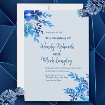 Mariage d'aquarelle bleu foncé