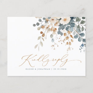 Carte Postale Mariage d'aquarelle florale moelleuse