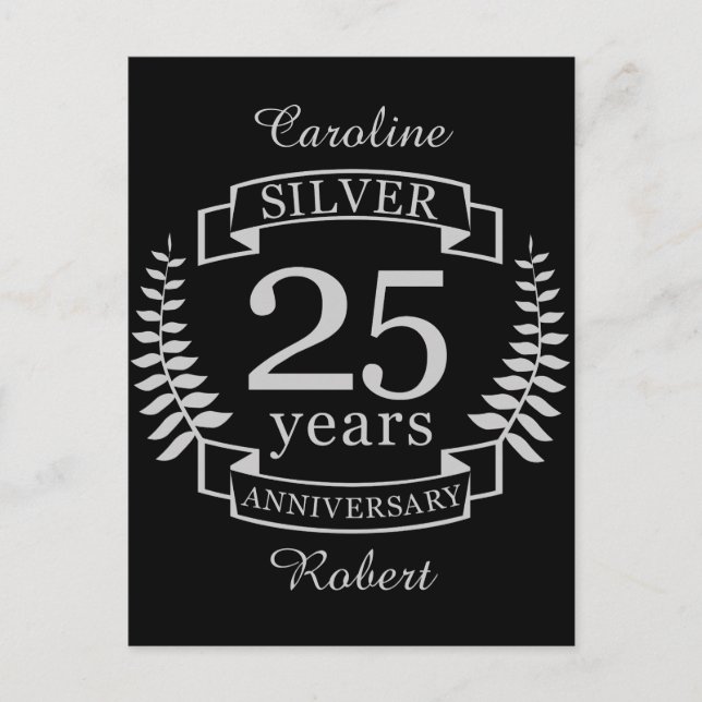 Carte Postale Mariage d'argent 25 ans (Devant)