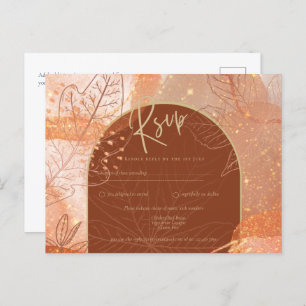 Carte Postale Mariage de automne d'automne moderne Cinnamon Terr