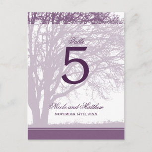 Carte Postale Mariage de automne de chêne pourpre Numéro de tabl