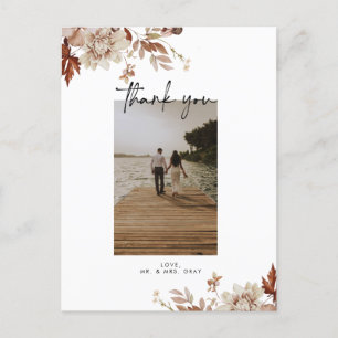 Carte postale mariage de automne Merci photo