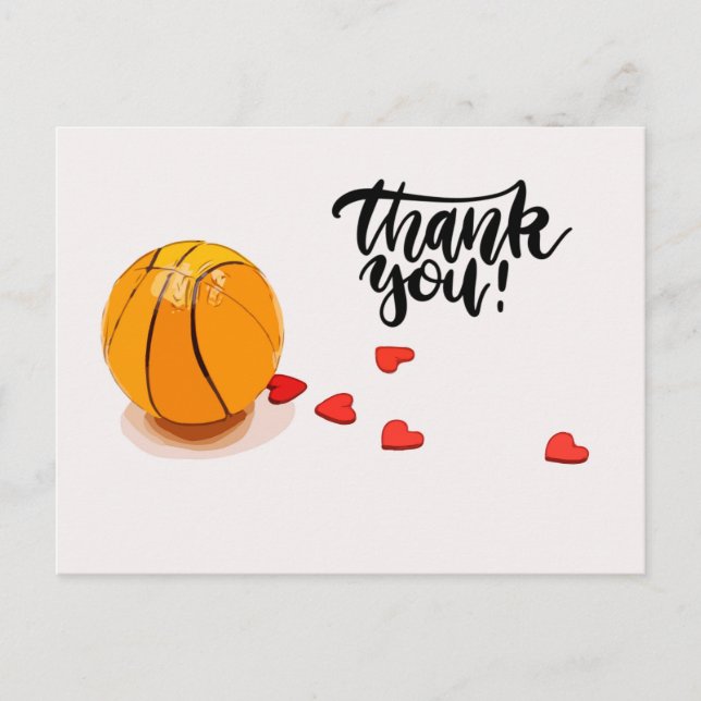 Carte postale Mariage de basket-ball Merci (Devant)