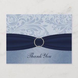 Carte Postale Mariage de boucle diamante de ruban FAUX damas de