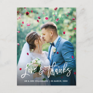Carte Postale mariage de calligraphie de brosse merci